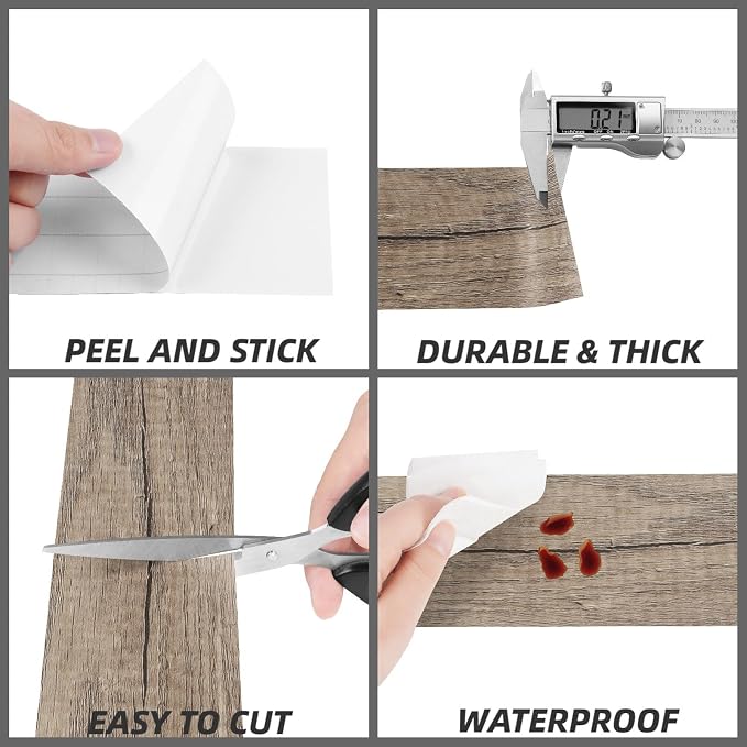 Decotalk Wood Wall Border Wallpaper Border Peel and Stick 3"X590" Wood Contact - Image 7