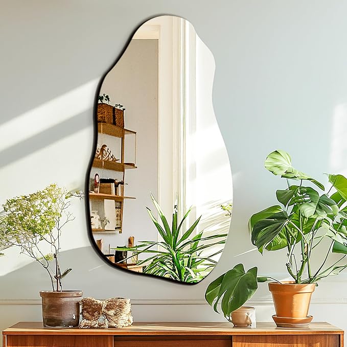 TRAHOME 32'' x 18'' Irregular Asymmetrical Wall Mirror - Image 6
