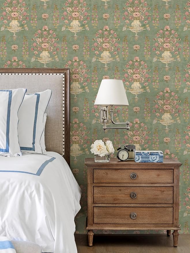 Orainege Floral Wallpaper Peel and Stick Wallpaper Modern Contact Paper 16.9in - Image 6
