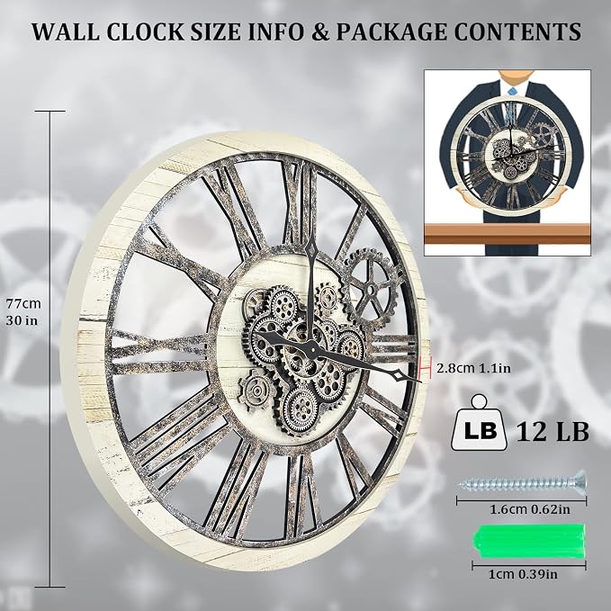 HOIBAI Large Wall Clock, Wall Clocks - Image 7
