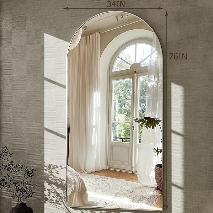 GLSLAND-34 x76 Arched Full Length Mirror-Oversize Floor Mirror Aluminum Alloy - Image 5