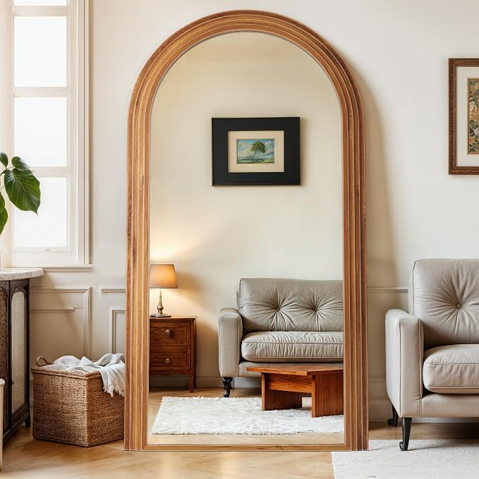Antok Full Length Mirror 82"×44" Floor Mirror Standing Tall Mirror, Arched - Image 2