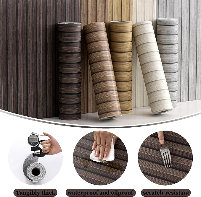 Peel and Stick PVC Slat Wall Panels, Wood Grain Self-Adhesive Soundproof - Image 5