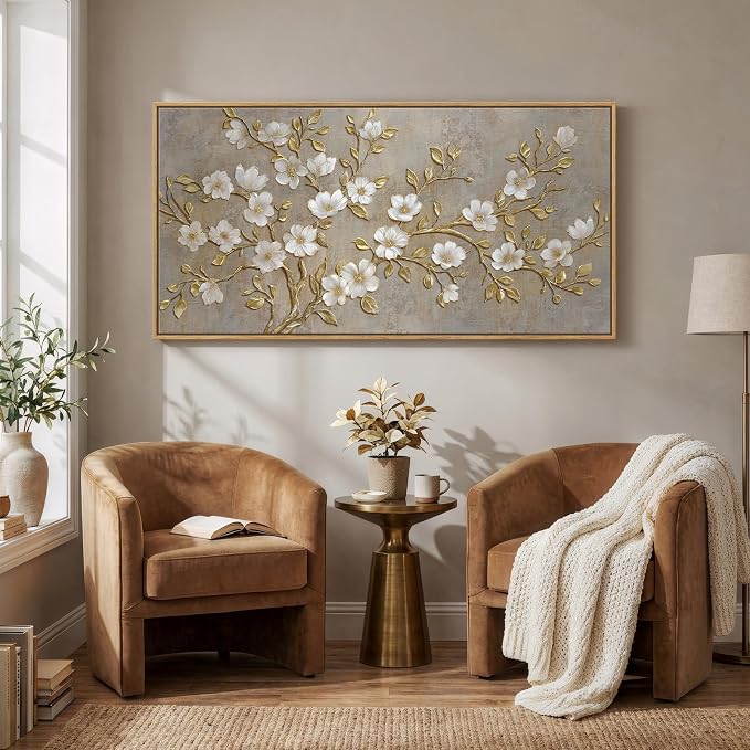 Large Framed Neutral Botanical Wall Art - Image 5