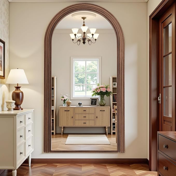Antok Full Length Mirror 76"×41" Floor Mirror Standing Tall Mirror, Arched - Image 3