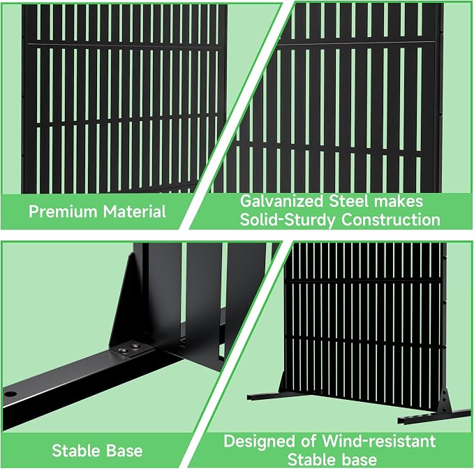 MTART Metal Privacy Screen 72" H x 47.2" Decorative Outdoor Privacy Screen - Image 3