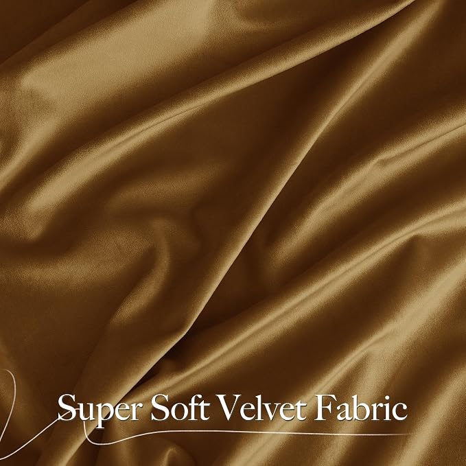 NICETOWN Gold Brown Velvet Curtains - Image 2