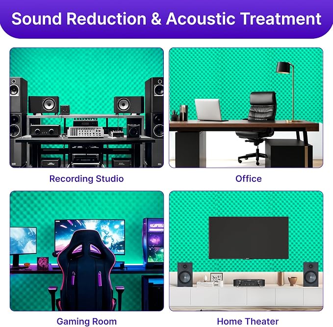 2 Pack Sound Proof Foam Panels for Walls, High Density Egg Crate Sound - Image 5