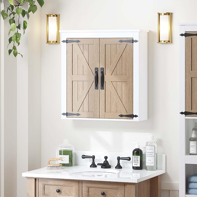 Spirich Bathroom Wall Cabinet Over Toilet, Farmhouse Wall Mounted Medicine - Image 3