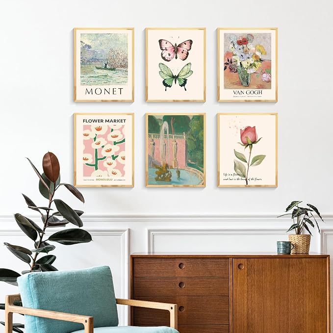 QIAOMICS Wall Art Prints Aesthetic, Flower Market Wall Art Prints - Image 2