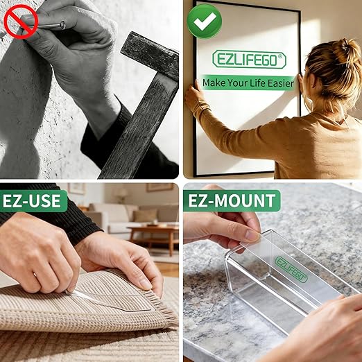 EZlifego Double Sided Tape Heavy Duty, Nano Adhesive Mounting Tape Wall Decor - Image 3