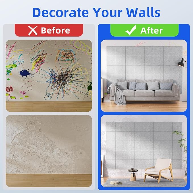 20 Pack Acoustic Panels with Self Adhesive, Soundproof Wall Panels, Square - Image 7
