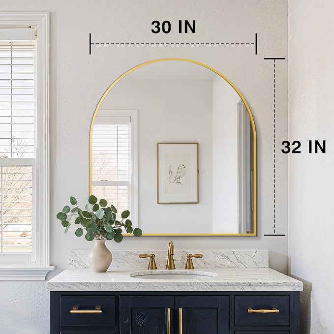 FICTOR Bathroom Mirror for Wall, Arched Vanity Bathroom Mirror for Over Sink - Image 2