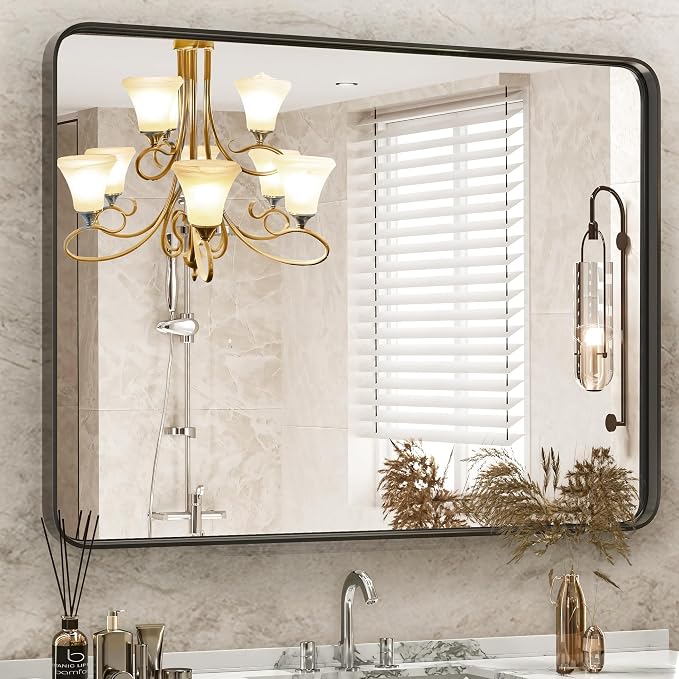 Sweetcrispy 30x40 Inch Black Bathroom Mirrors by Sweetcrispy