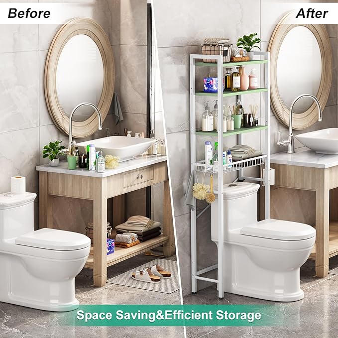 Kalrin Over-The-Toilet Storage Rack, 4-Tier Bathroom Organizer Shelf Over Toilet - Image 4