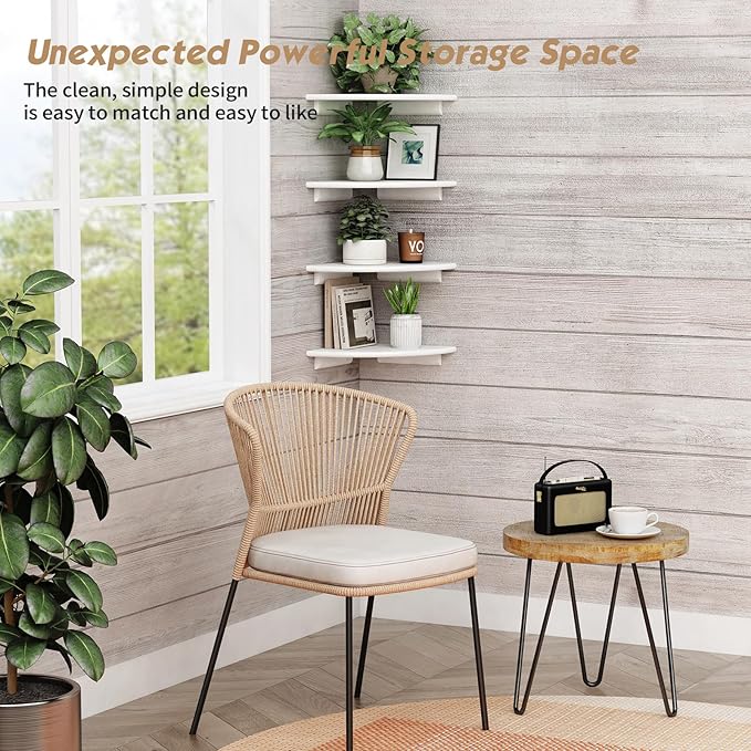 Forbena Corner White Floating Book Shelves - Image 5