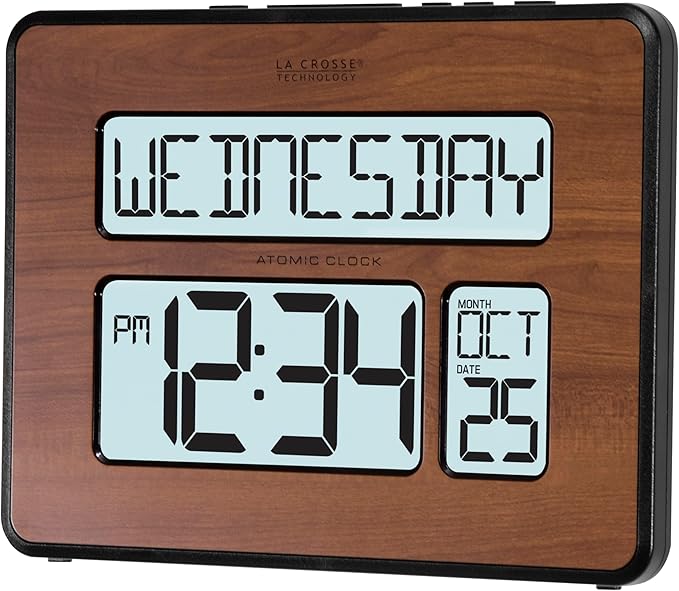 La Crosse Technology 513-1419BL-WA-INT Atomic Large Full Digital Calendar Clock by LaCrosseTechnology