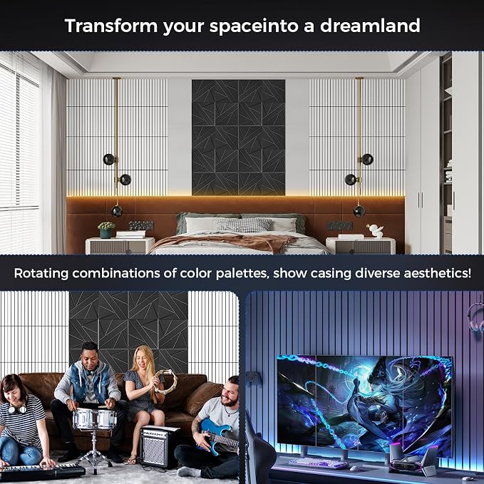 BSHEAD 8 Pack 2-Layer Large Soundproof Wall Panels, 15.7 x 15.7 x 0.43 in Sound - Image 6