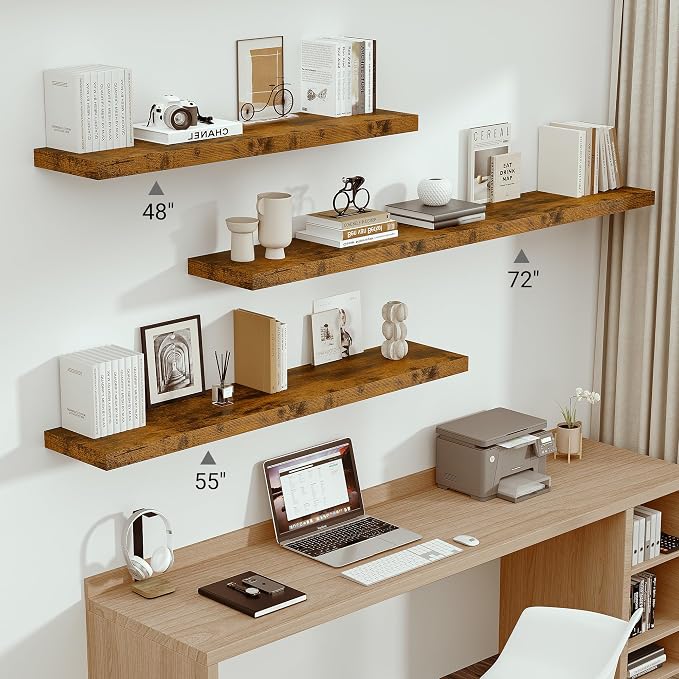 Vivelove 12 Inch Deep Floating Shelves 72 inch Long, 72 x 12 Wide Wall Shelves - Image 6