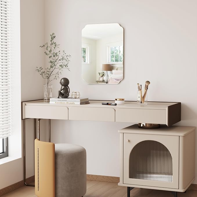 Bathroom Mirrors for Over Sink, Frameless Mirrors for Wall, 24x18 Inch Beveled - Image 2