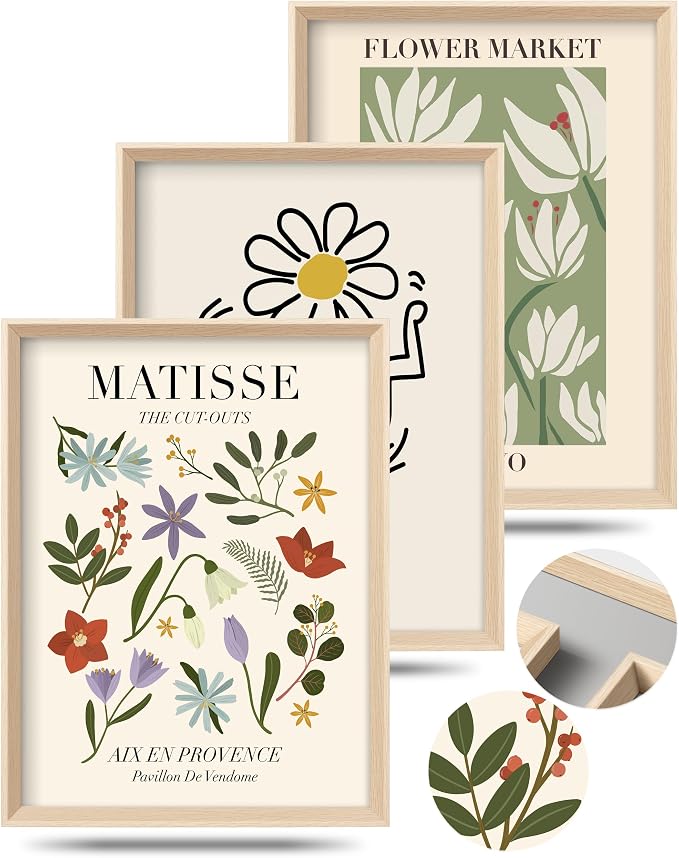 Framed Matisse Canvas Wall Art for Bedroom, Abstract Matisse Canvas Wall Decor by HesenDot