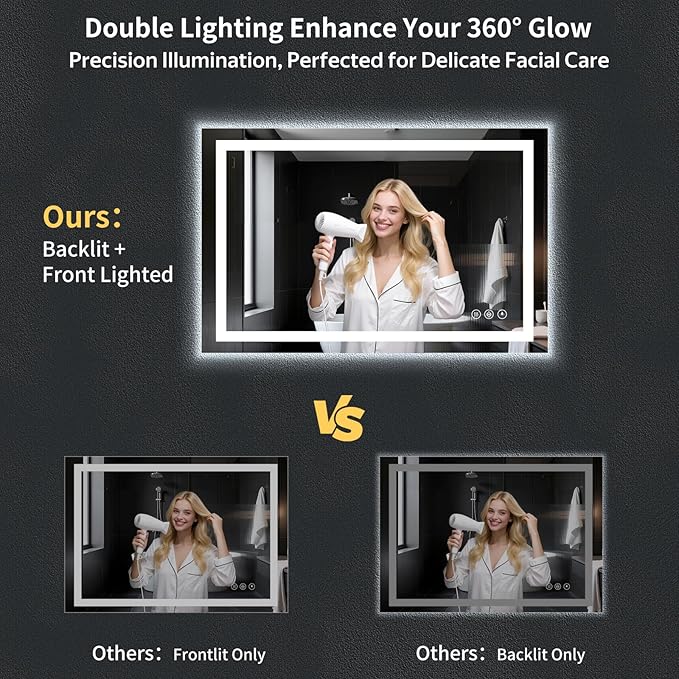 48"x30" LED Bathroom Mirror - Image 4