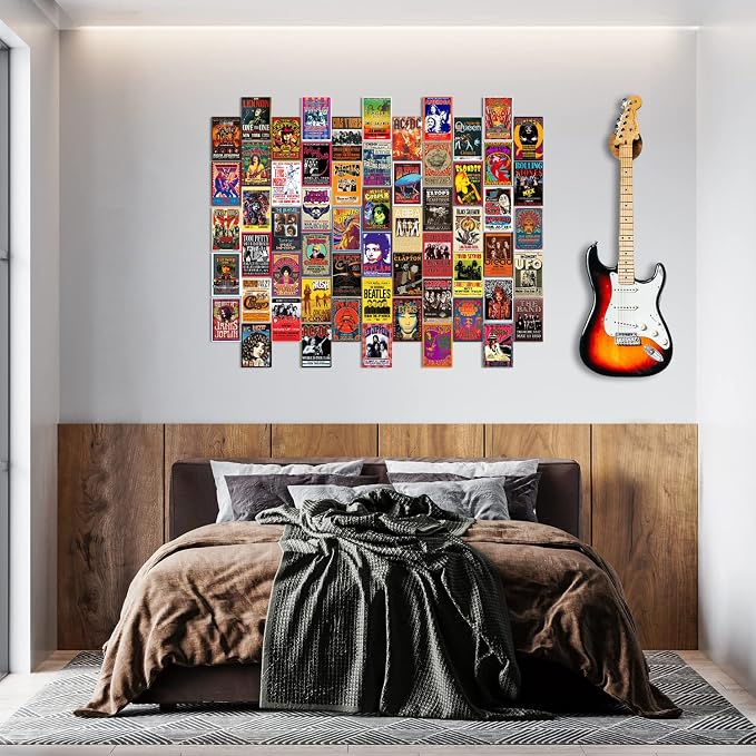 WOONKIT 60 PC Vintage Rock Band Posters, 70s 80s 90s Retro Concert Prints - Image 6