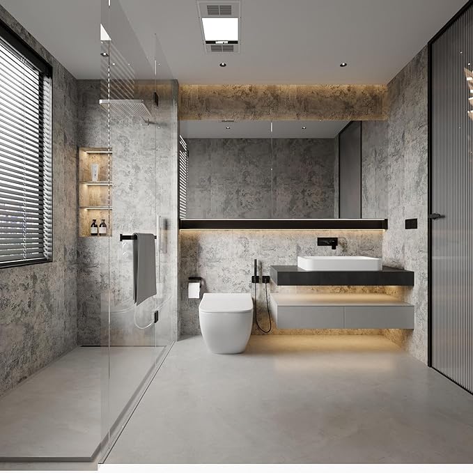 BAYYA 24x354 inch Gray Concrete Wallpaper Roll Peel Stick Grey Textured Thick - Image 6
