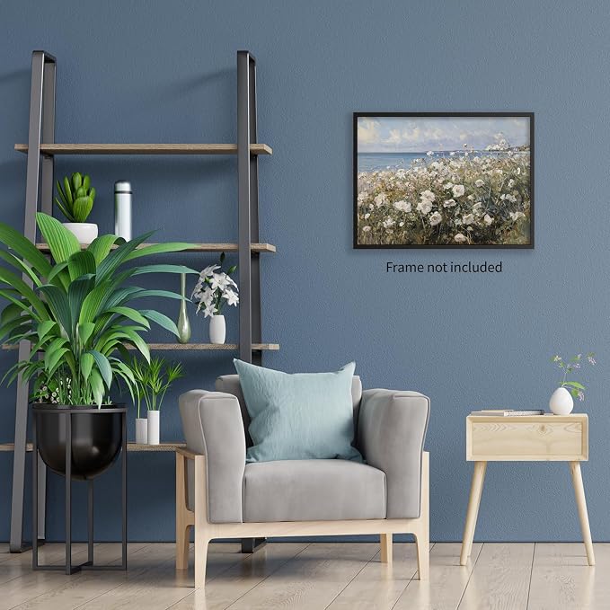 rumlud Coastal Wildflower Poster French Spring Flower Landscape Wall Art Nature - Image 3