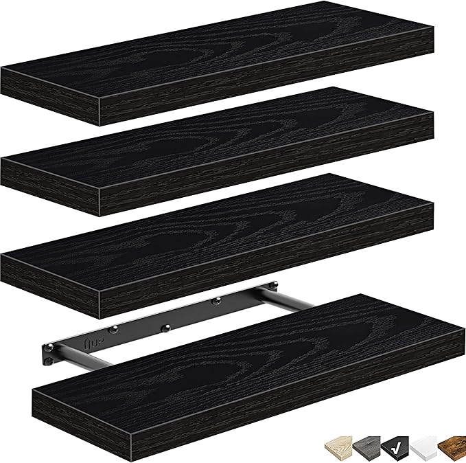 QEEIG Floating Shelves for Wall Bathroom Shelf Bedroom Kitchen Living Room by QEEIG