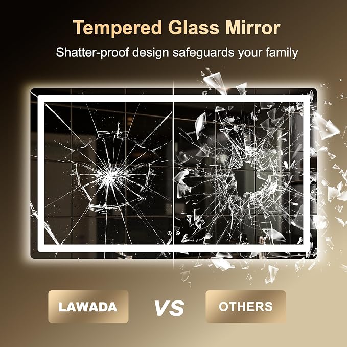LED Bathroom Mirror, Smart Anti-Fog, Stepless Dimmable - Image 7