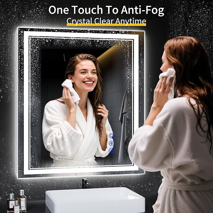 36"x32" LED Bathroom Mirror - Image 4