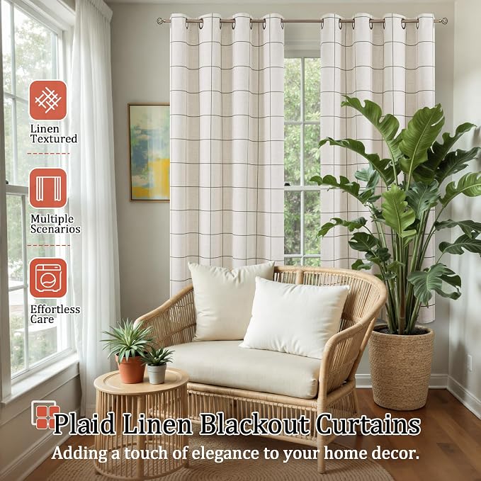 Lajode Linen Blackout Curtains for Bedroom - Image 2