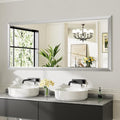 72x32 Inch Brushed Silver Bathroom Mirror by Briivuemodernmirrors