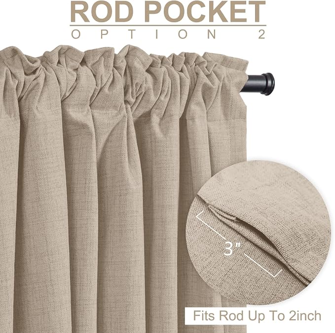 100% Blackout Shield Linen Blackout Curtains - Image 4