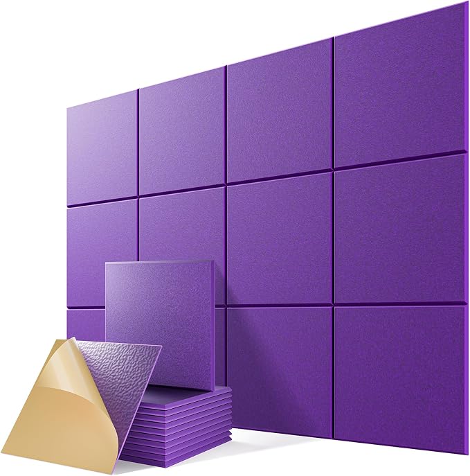 12 Pack Self-Adhesive Acoustic Panels, Soundproof Wall Panels by Lebenforce
