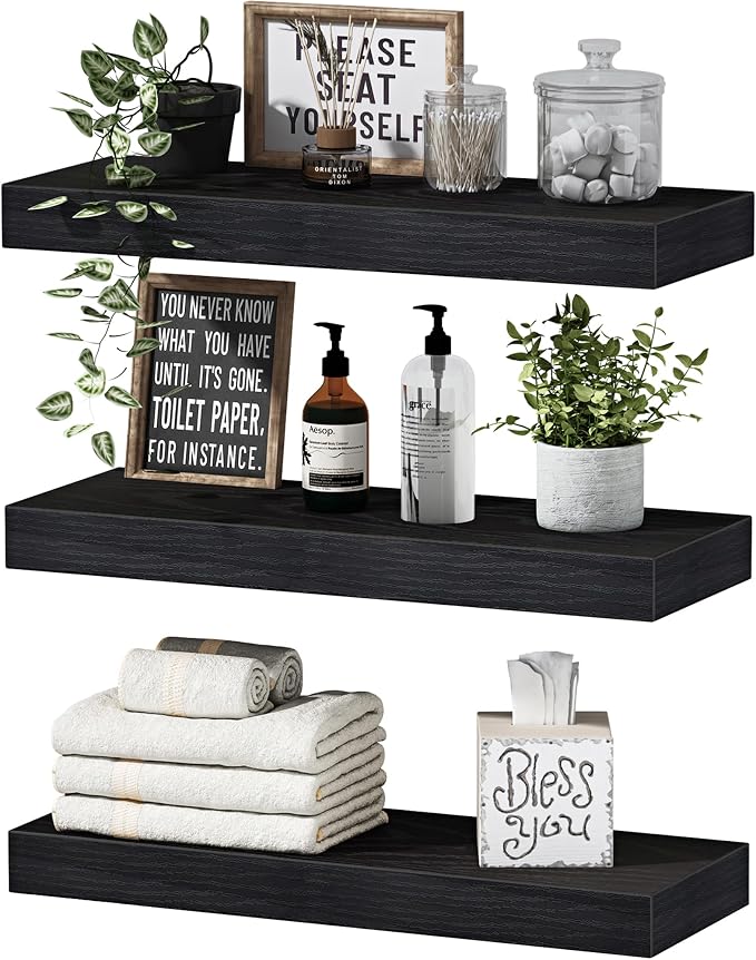 QEEIG Floating Shelves for Wall Bathroom Shelf Bedroom Kitchen Living Room by QEEIG