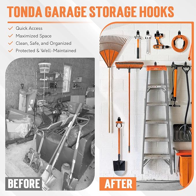 TONDA Garage Hooks, 20 Pack Garage Organization, Wall Storage Hooks Heavy Duty - Image 2