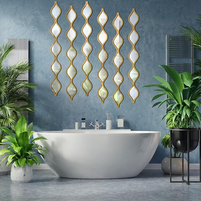 Yulejo 6 Pcs Acrylic Teardrop Mirror Decor - Image 6