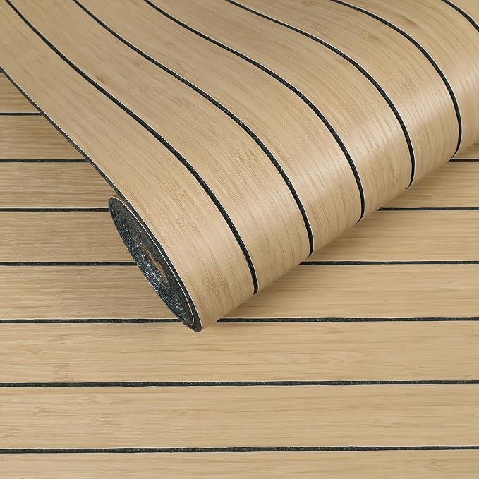 VEELIKE Tan Birch Wood Slat Wall Panels Peel and Stick Decorative Faux Wood by VEELIKE