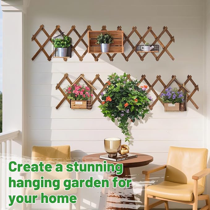 2Packs 13x78in Expandable Wood Wall Trellis - Image 2