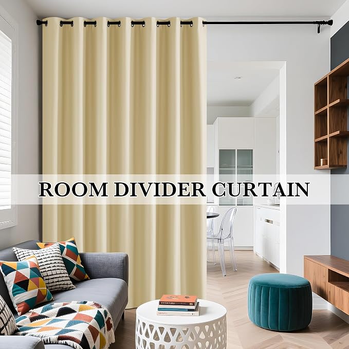 RYB HOME Beige 100% Blackout Curtains - Image 5