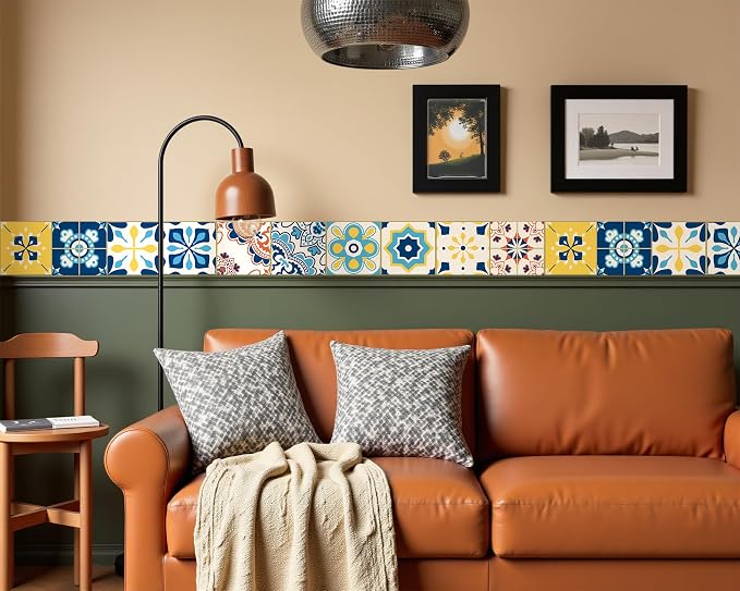 FLFK Wallpaper Border Tile Stickers Peel and Stick Wall Border - Image 3