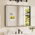 TETOTE 40 x 30 Inch Black Frame Mirror, Bathroom Vanity Mirror by TETOTE