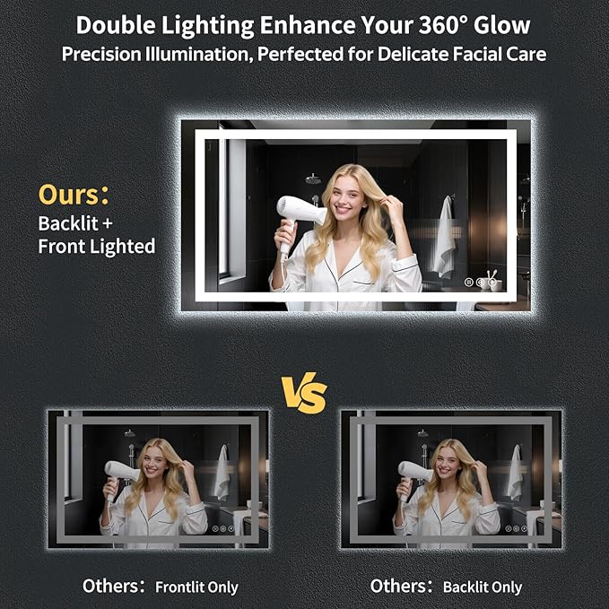 55"x30" LED Bathroom Mirror - Image 3