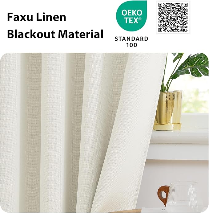 NICETOWN 24 inch Long Blackout Tiers, Farmhouse Grommet Half Window Curtains - Image 6