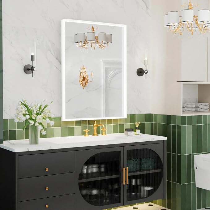 36x30 Inch White Bathroom Mirrors - Image 2