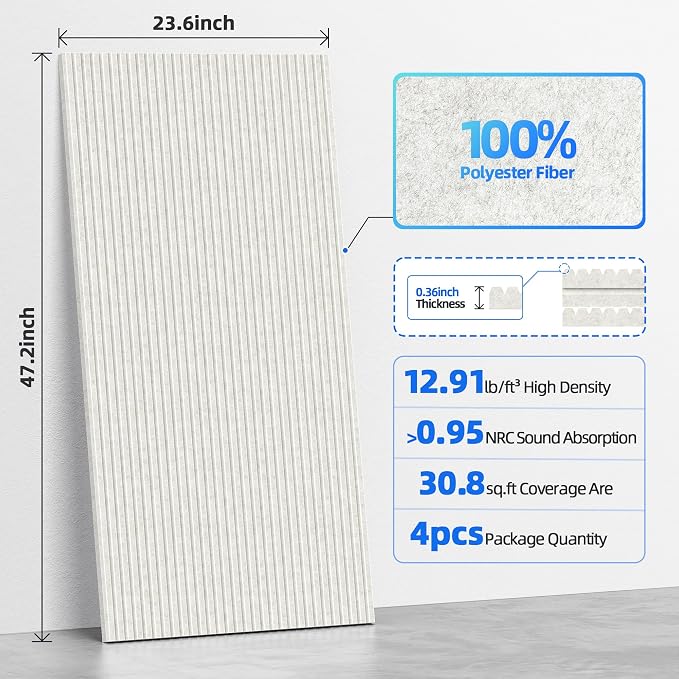 4 Pack Large Acoustic Panels Sound Absorbing - Image 6