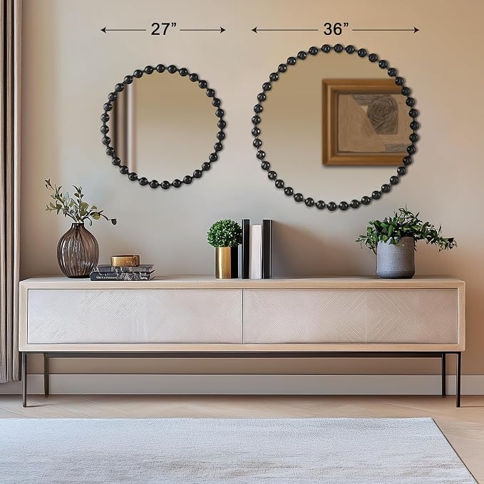 Madison Park Round Mirror, Metal Frame Circle Mirror 36 inch, Wall Art Decor - Image 6