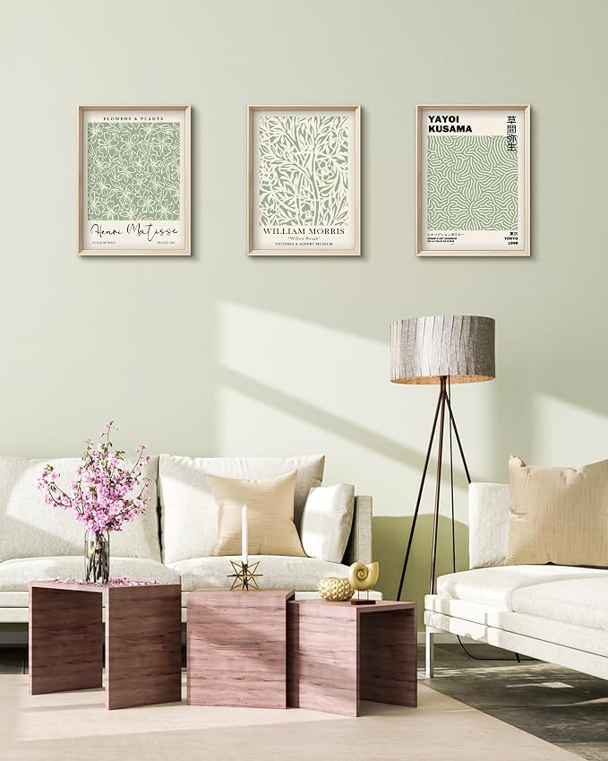 HesenDot Framed Matisse Sage Green Wall Art, William Morris Canvas Wall Decor - Image 7